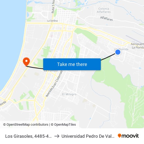 Los Girasoles, 4485-4499 to Universidad Pedro De Valdivia map