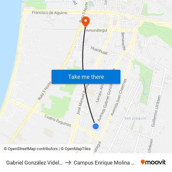 Gabriel González Videla, 3409-3415 to Campus Enrique Molina Garmendia (Uls) map