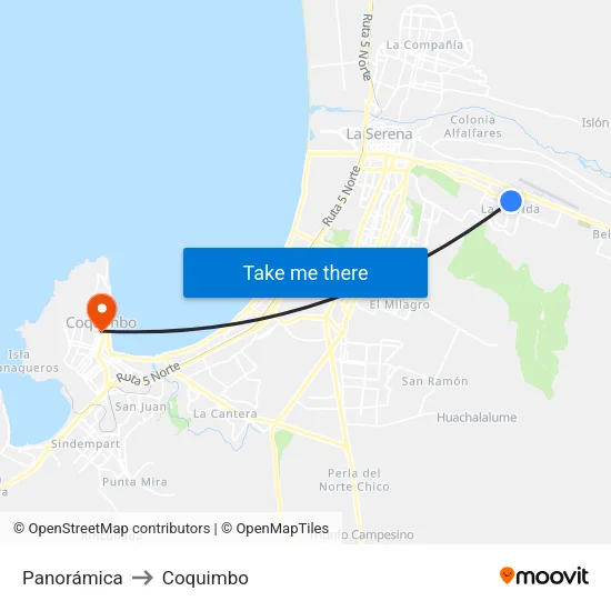 Panorámica to Coquimbo map
