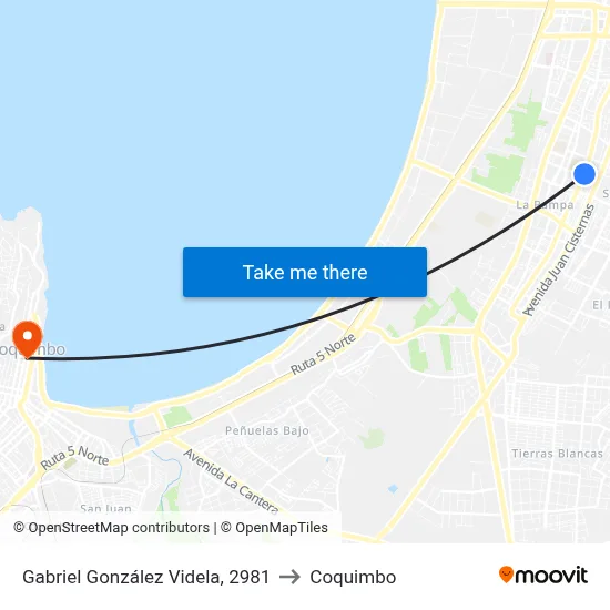 Gabriel González Videla, 2981 to Coquimbo map