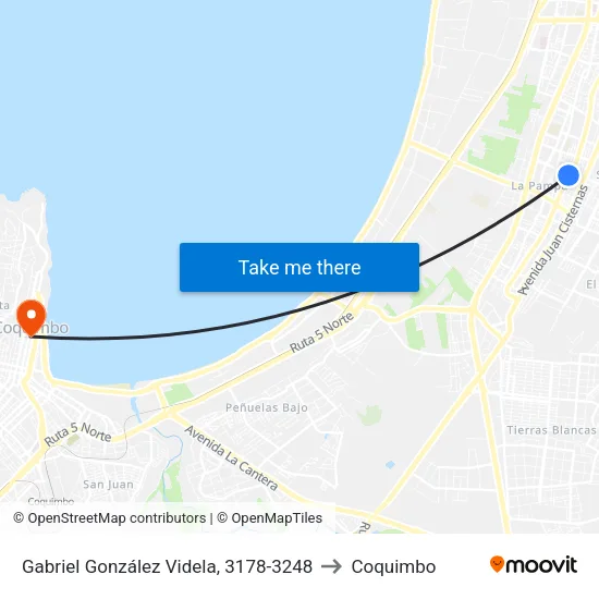 Gabriel González Videla, 3178-3248 to Coquimbo map