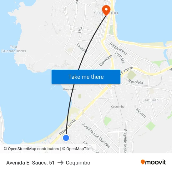 Avenida El Sauce, 51 to Coquimbo map