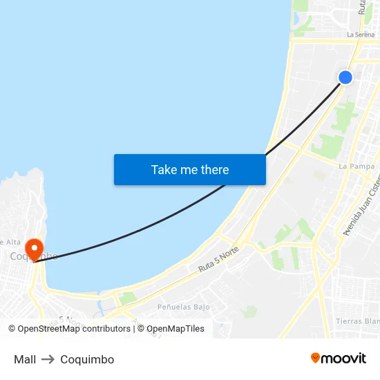 Mall to Coquimbo map