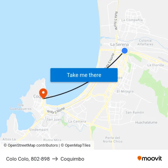 Colo Colo, 802-898 to Coquimbo map