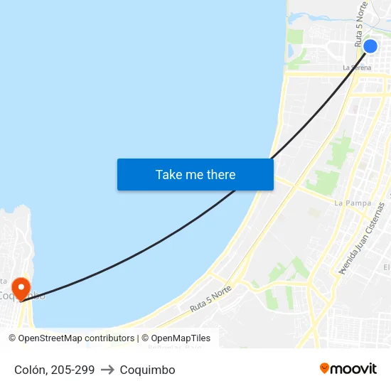 Colón, 205-299 to Coquimbo map