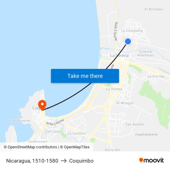 Nicaragua, 1510-1580 to Coquimbo map