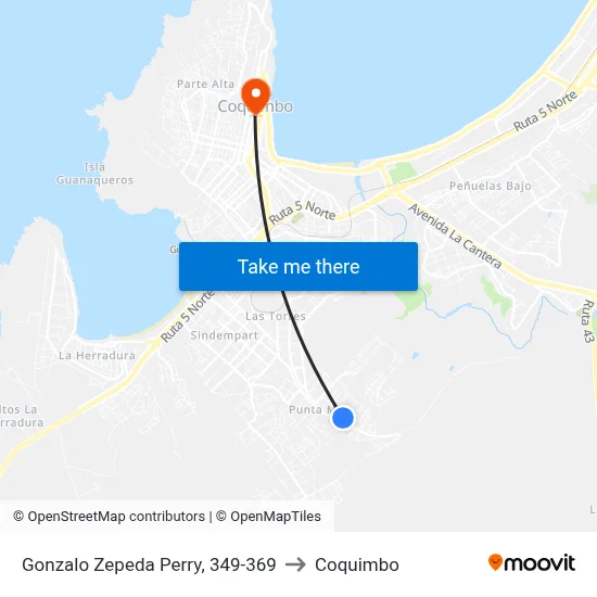 Gonzalo Zepeda Perry, 349-369 to Coquimbo map