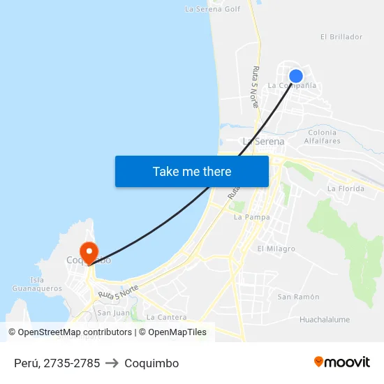 Perú, 2735-2785 to Coquimbo map