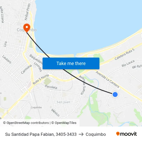 Su Santidad Papa Fabian, 3405-3433 to Coquimbo map