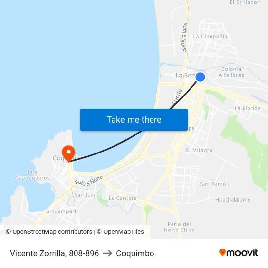 Vicente Zorrilla, 808-896 to Coquimbo map
