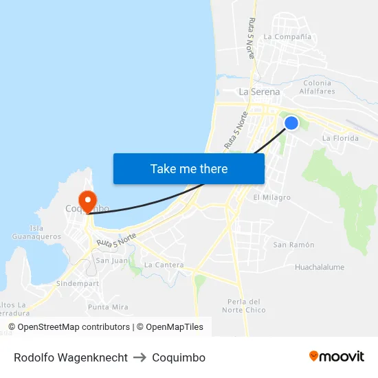 Rodolfo Wagenknecht to Coquimbo map