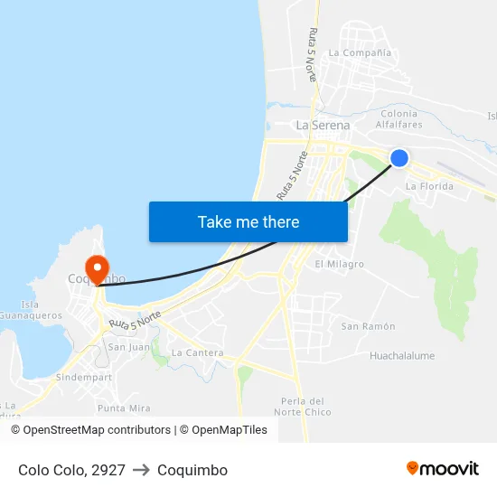 Colo Colo, 2927 to Coquimbo map