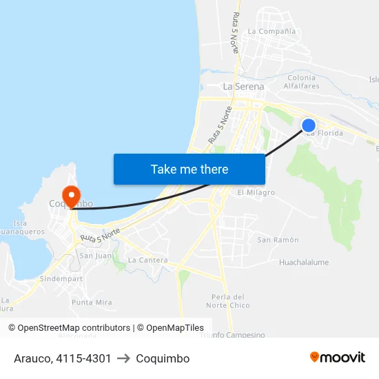Arauco, 4115-4301 to Coquimbo map