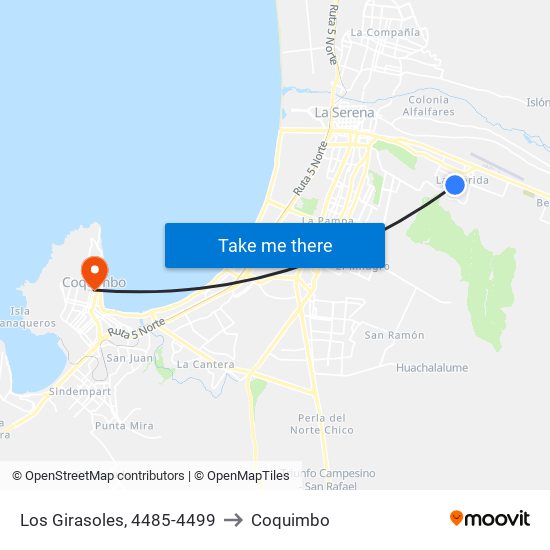 Los Girasoles, 4485-4499 to Coquimbo map