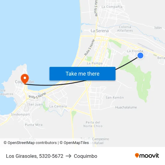 Los Girasoles, 5320-5672 to Coquimbo map