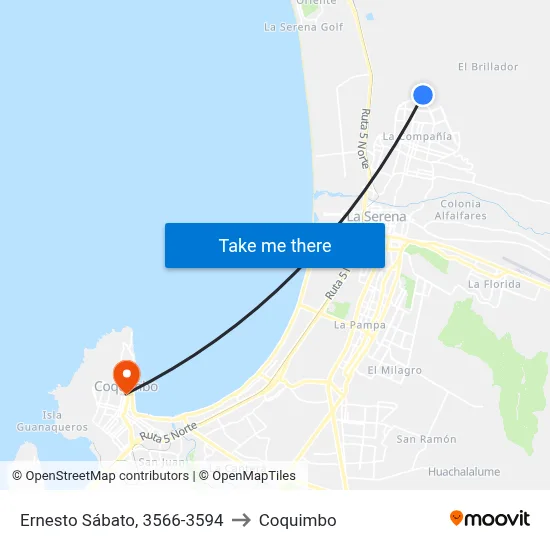 Ernesto Sábato, 3566-3594 to Coquimbo map