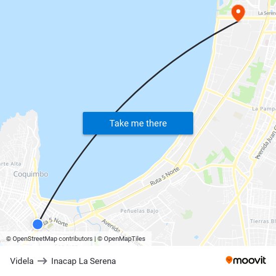 Videla to Inacap La Serena map