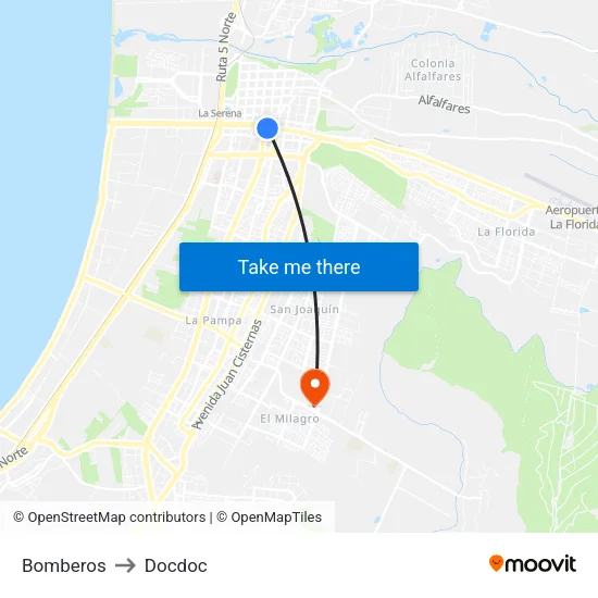 Bomberos to Docdoc map