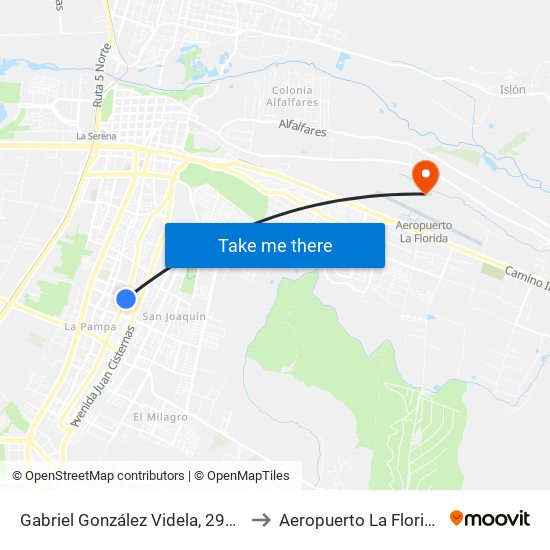 Gabriel González Videla, 2981 to Aeropuerto La Florida map