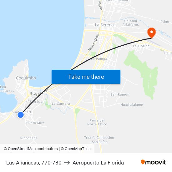 Las Añañucas, 770-780 to Aeropuerto La Florida map