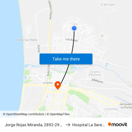 Jorge Rojas Miranda, 2892-2902 to Hospital La Serena map