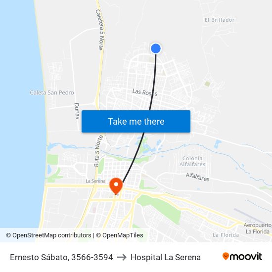 Ernesto Sábato, 3566-3594 to Hospital La Serena map