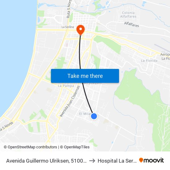 Avenida Guillermo Ulriksen, 5100-5106 to Hospital La Serena map