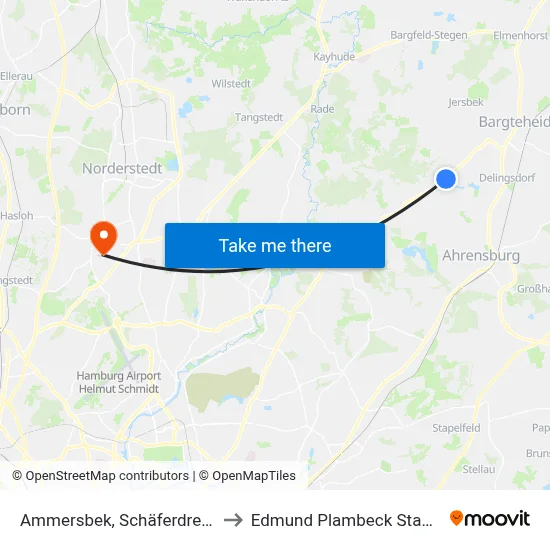 Ammersbek, Schäferdresch to Edmund Plambeck Stadion map