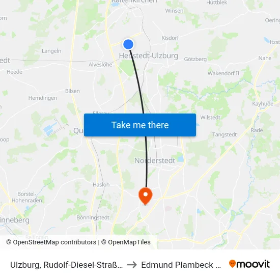 Ulzburg, Rudolf-Diesel-Straße (Mitte) to Edmund Plambeck Stadion map