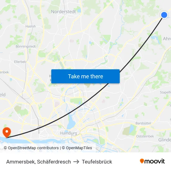 Ammersbek, Schäferdresch to Teufelsbrück map