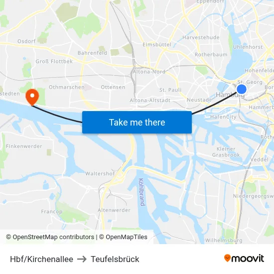 Hbf/Kirchenallee to Teufelsbrück map