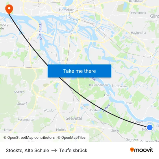 Stöckte, Alte Schule to Teufelsbrück map