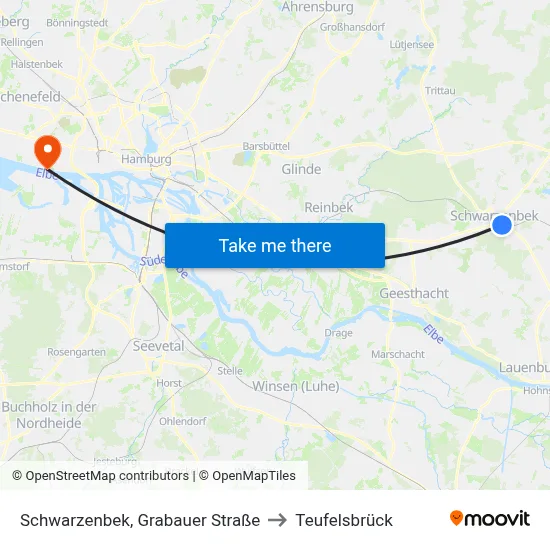 Schwarzenbek, Grabauer Straße to Teufelsbrück map