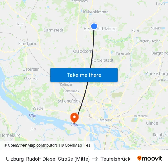 Ulzburg, Rudolf-Diesel-Straße (Mitte) to Teufelsbrück map