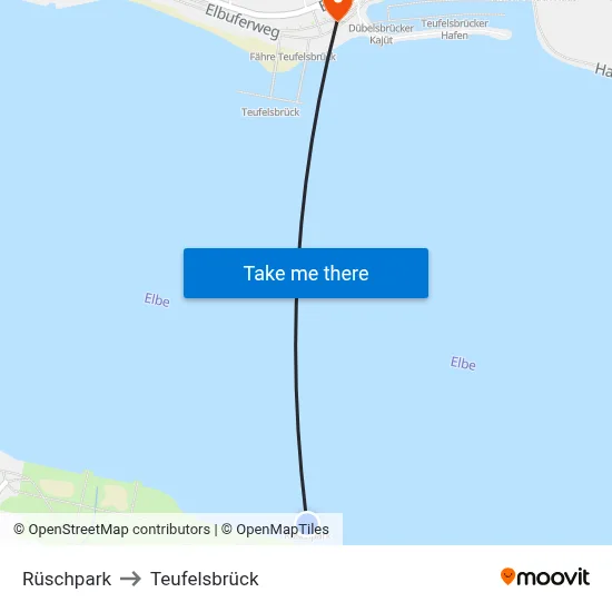 Rüschpark to Teufelsbrück map