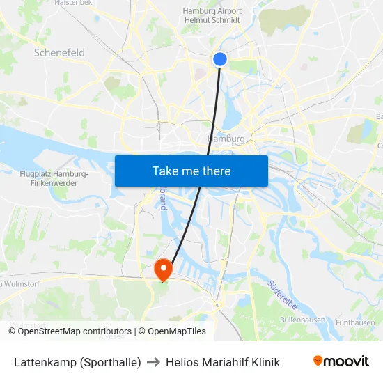 Lattenkamp (Sporthalle) to Helios Mariahilf Klinik map