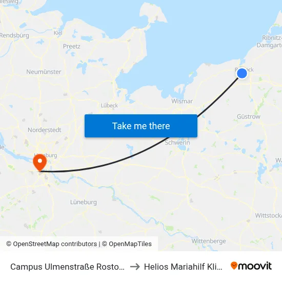 Campus Ulmenstraße Rostock to Helios Mariahilf Klinik map