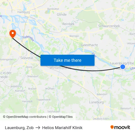 Lauenburg, Zob to Helios Mariahilf Klinik map