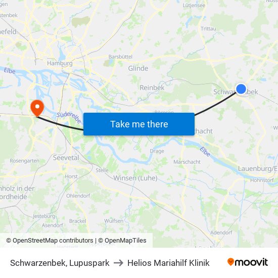 Schwarzenbek, Lupuspark to Helios Mariahilf Klinik map