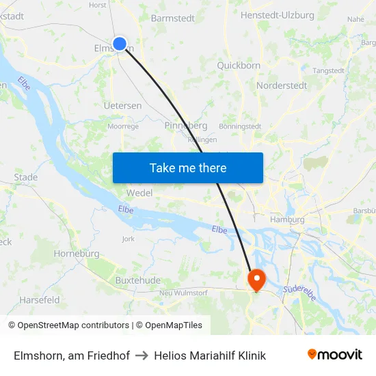 Elmshorn, am Friedhof to Helios Mariahilf Klinik map