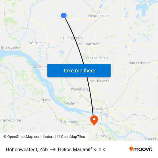 Hohenwestedt, Zob to Helios Mariahilf Klinik map