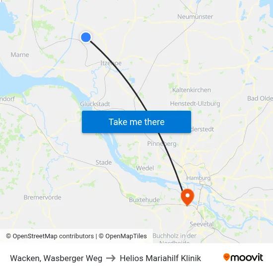 Wacken, Wasberger Weg to Helios Mariahilf Klinik map