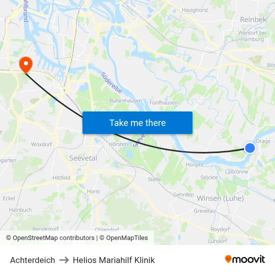 Achterdeich to Helios Mariahilf Klinik map
