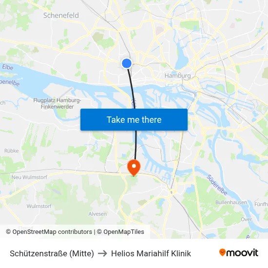 Schützenstraße (Mitte) to Helios Mariahilf Klinik map
