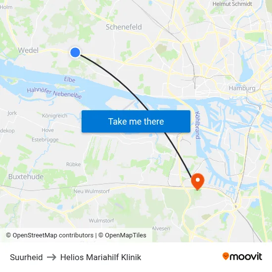 Suurheid to Helios Mariahilf Klinik map