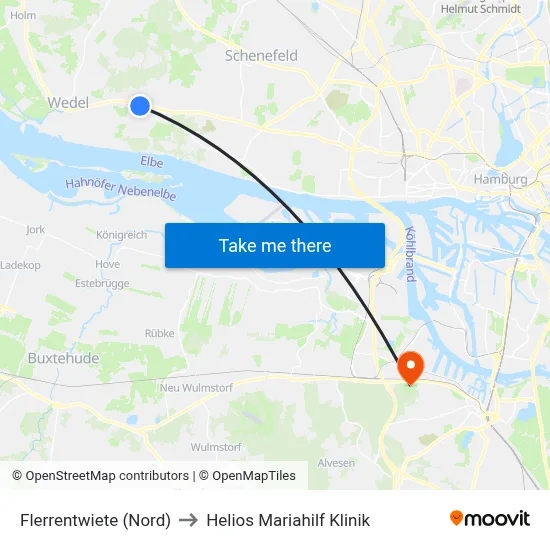 Flerrentwiete (Nord) to Helios Mariahilf Klinik map