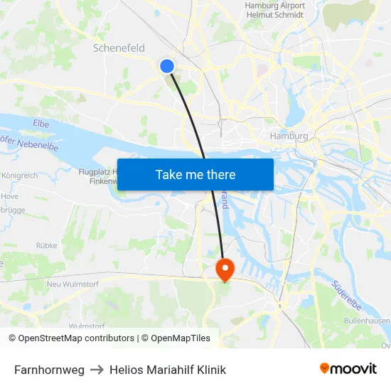 Farnhornweg to Helios Mariahilf Klinik map