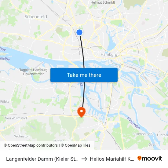 Langenfelder Damm (Kieler Straße) to Helios Mariahilf Klinik map