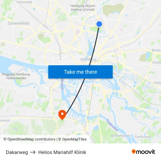 Dakarweg to Helios Mariahilf Klinik map