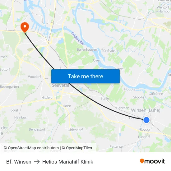 Bf. Winsen to Helios Mariahilf Klinik map
